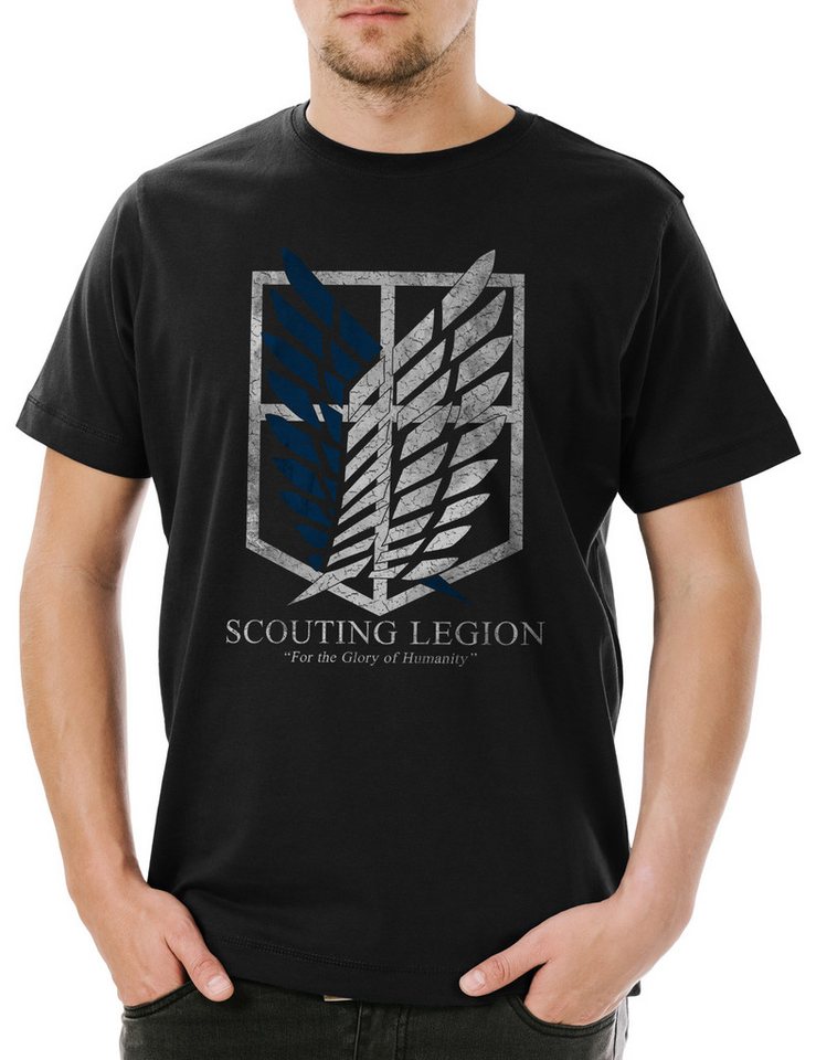 Urban Backwoods Print-Shirt Scouting Legion Herren T-Shirt Attack On Logo Symbol Titan Sign Game (1-tlg) Games Gaming Symbol Military von Urban Backwoods