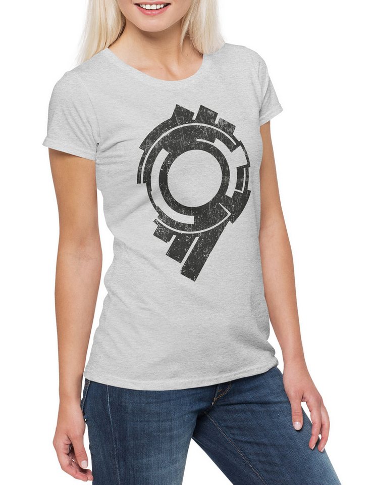 Urban Backwoods Print-Shirt Section 9 Logo Damen T-Shirt Logo Sign Zeichen Ghost Movie In The (1-tlg) Hanka Public Security Shell von Urban Backwoods