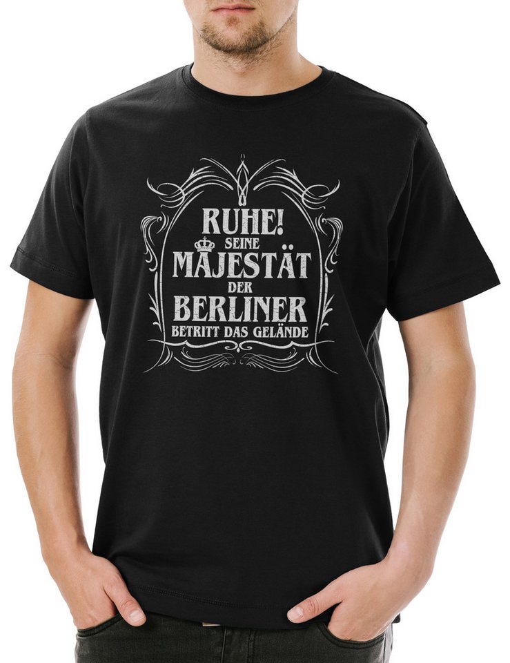 Urban Backwoods Print-Shirt Seine Majestät Der Berliner Herren T-Shirt Spree Bär Techno DDR Wappen (1-tlg) Fahne Osten Hauptstadt Berlin von Urban Backwoods