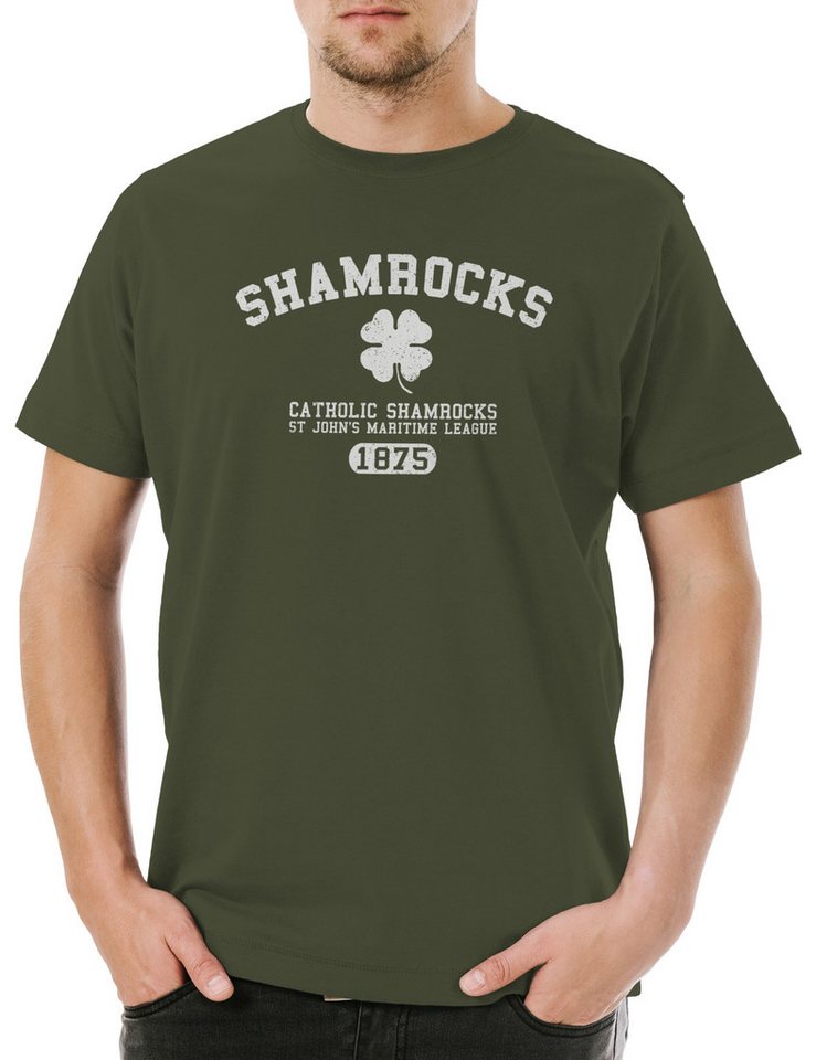Urban Backwoods Print-Shirt Shamrocks Herren T-Shirt The Vic Mackey Shield Strike Team TV Kult (1-tlg) Gesetz der Gewalt Serie von Urban Backwoods