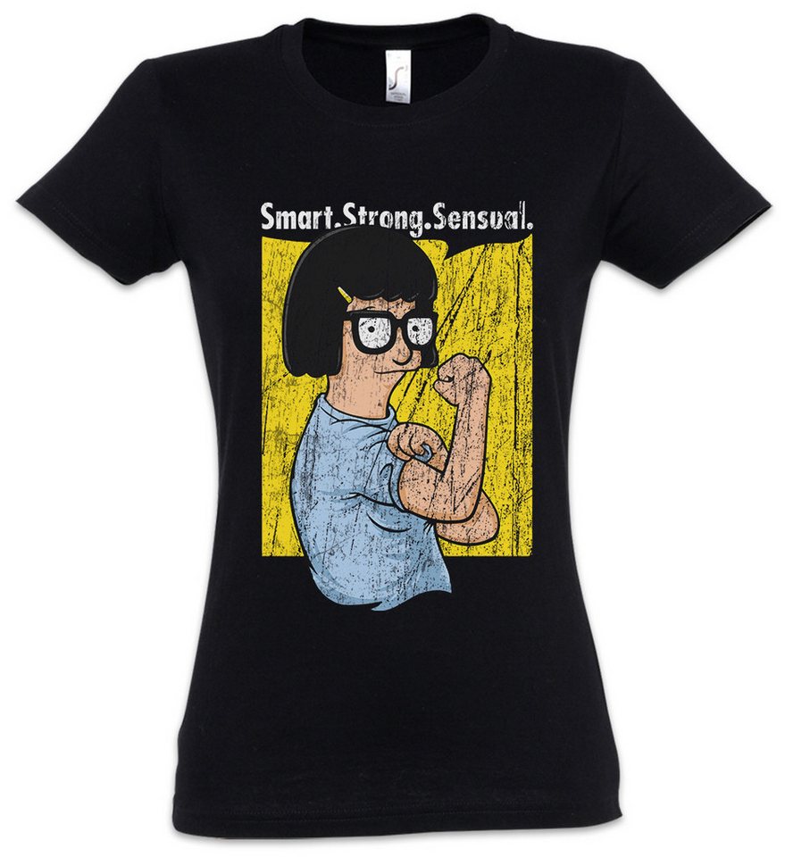 Urban Backwoods Print-Shirt Smart Belcher Damen T-Shirt Bob's Hamburguesas Burgers Linda Tina Ruth (1-tlg) Gene Louise Mütze von Urban Backwoods