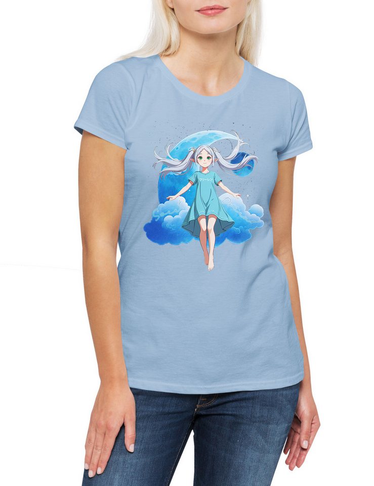 Urban Backwoods Print-Shirt Sousou Pyjama Damen T-Shirt Anime Heiter Himmel Frieren Mage Eisen (1-tlg) Fern Stark Nach Dem von Urban Backwoods