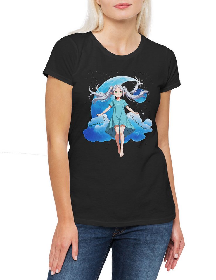 Urban Backwoods Print-Shirt Sousou Pyjama Damen T-Shirt Anime Heiter Himmel Frieren Mage Eisen (1-tlg) Fern Stark Nach Dem von Urban Backwoods