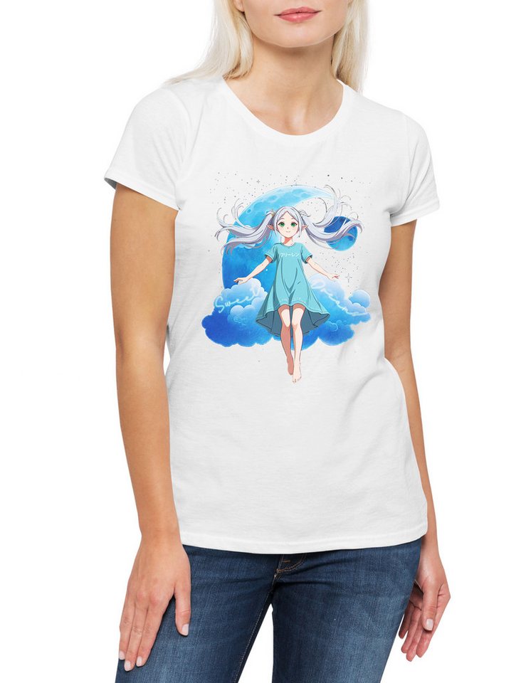 Urban Backwoods Print-Shirt Sousou Pyjama Damen T-Shirt Anime Heiter Himmel Frieren Mage Eisen (1-tlg) Fern Stark Nach Dem von Urban Backwoods
