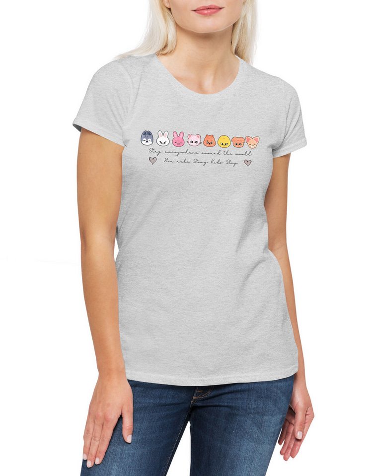 Urban Backwoods Print-Shirt Stay Pop 2 Damen T-Shirt Musik Kids Kpop K-Pop 4th Generation Stray (1-tlg) Boy Group Idol Band von Urban Backwoods