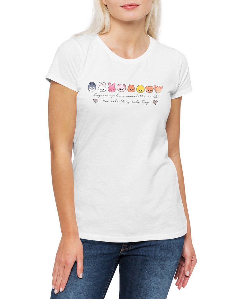 Urban Backwoods Print-Shirt Stay Pop 2 Damen T-Shirt Musik Kids Kpop K-Pop 4th Generation Stray (1-tlg) Boy Group Idol Band von Urban Backwoods
