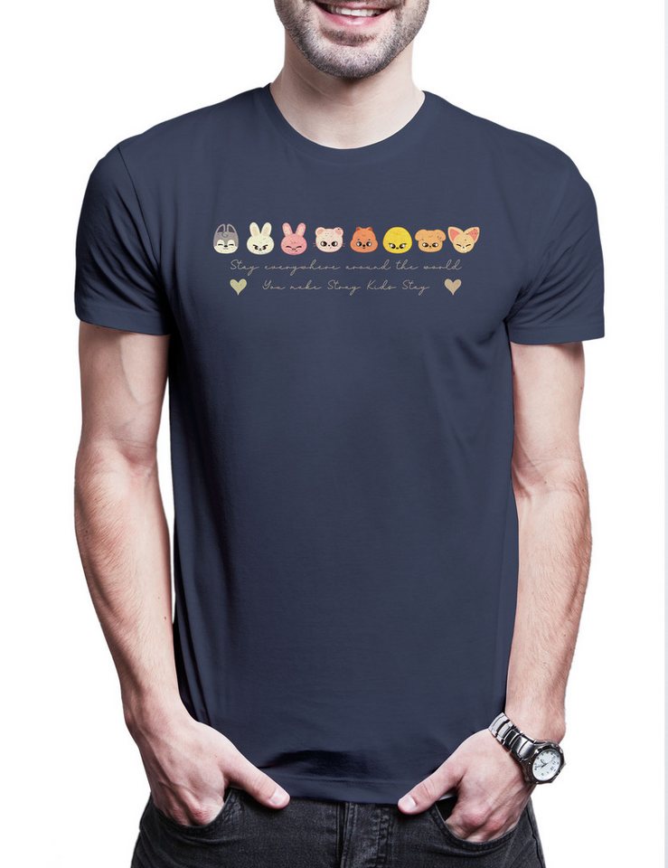Urban Backwoods Print-Shirt Stay Pop 2 Herren T-Shirt Musik Kids Kpop K-Pop 4th Generation Stray (1-tlg) Group Idol Band Fandom von Urban Backwoods
