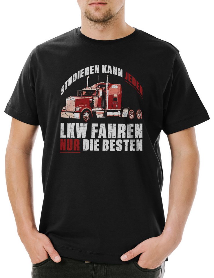 Urban Backwoods Print-Shirt Studieren Kann Jeder LKW Fahren Herren T-Shirt Truck Brummi Beruf (1-tlg) Fahrer Trucker Lastkraftwagen Transport von Urban Backwoods