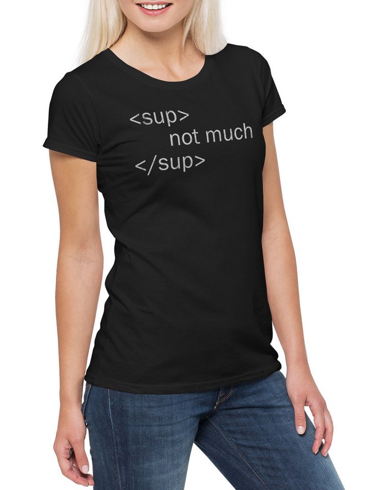 Urban Backwoods Print-Shirt Sup Not Much Sup Damen T-Shirt Geek Nerd Fun Informatiker PC IT (1-tlg) Informatik Computer Science Scientist von Urban Backwoods