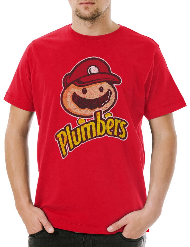 Urban Backwoods Print-Shirt Super Plumbers Herren T-Shirt Klempner Installateur Mario Gas Geek (1-tlg) Nerd Wasser Crossover Fun von Urban Backwoods