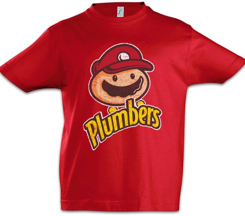 Urban Backwoods Print-Shirt Super Plumbers Kinder T-Shirt Klempner Installateur Mario Gas Geek (1-tlg) Nerd Wasser Crossover Fun von Urban Backwoods