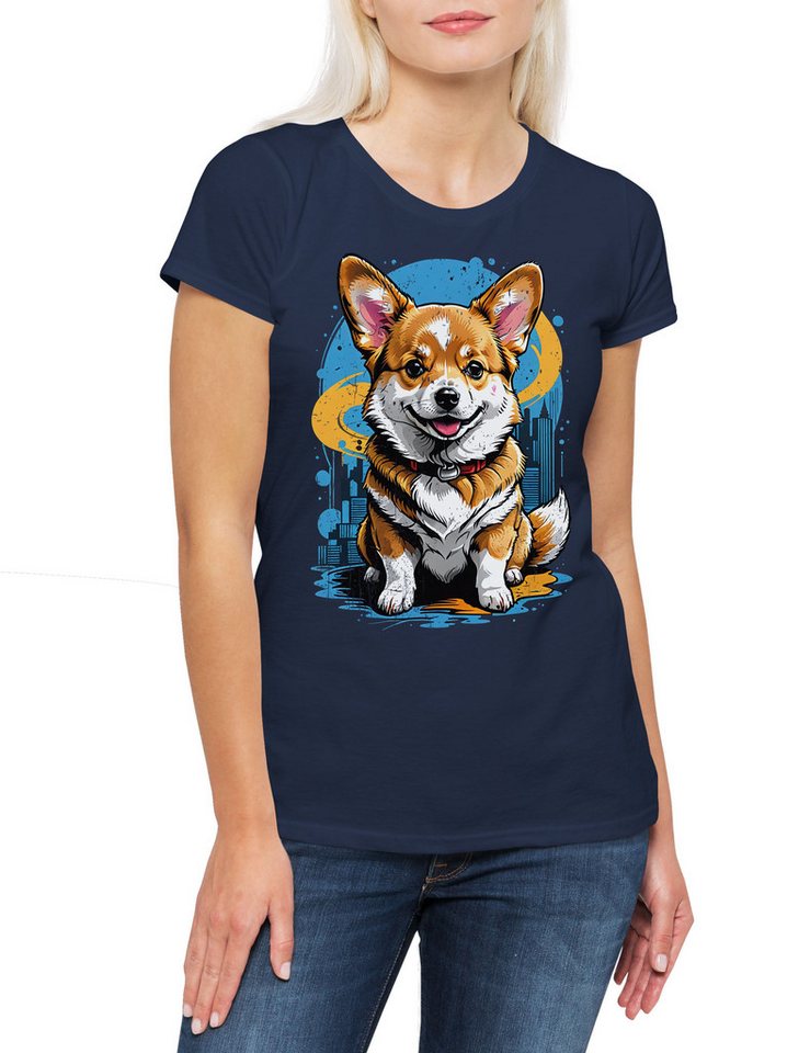 Urban Backwoods Print-Shirt Sweet Corgi Art Damen T-Shirt Welsh Pembroke Waliser Cardigan Hund Dog (1-tlg) Breed Pet Rasse Züchter von Urban Backwoods