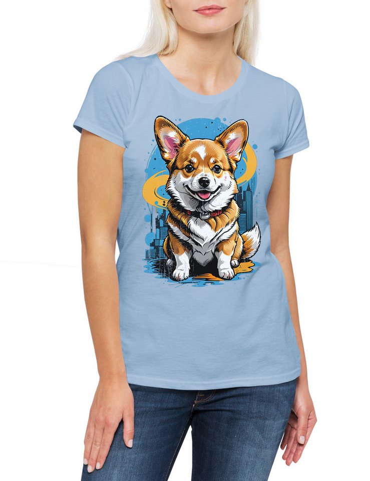 Urban Backwoods Print-Shirt Sweet Corgi Art Damen T-Shirt Welsh Pembroke Waliser Cardigan Hund Dog (1-tlg) Breed Pet Rasse Züchter von Urban Backwoods