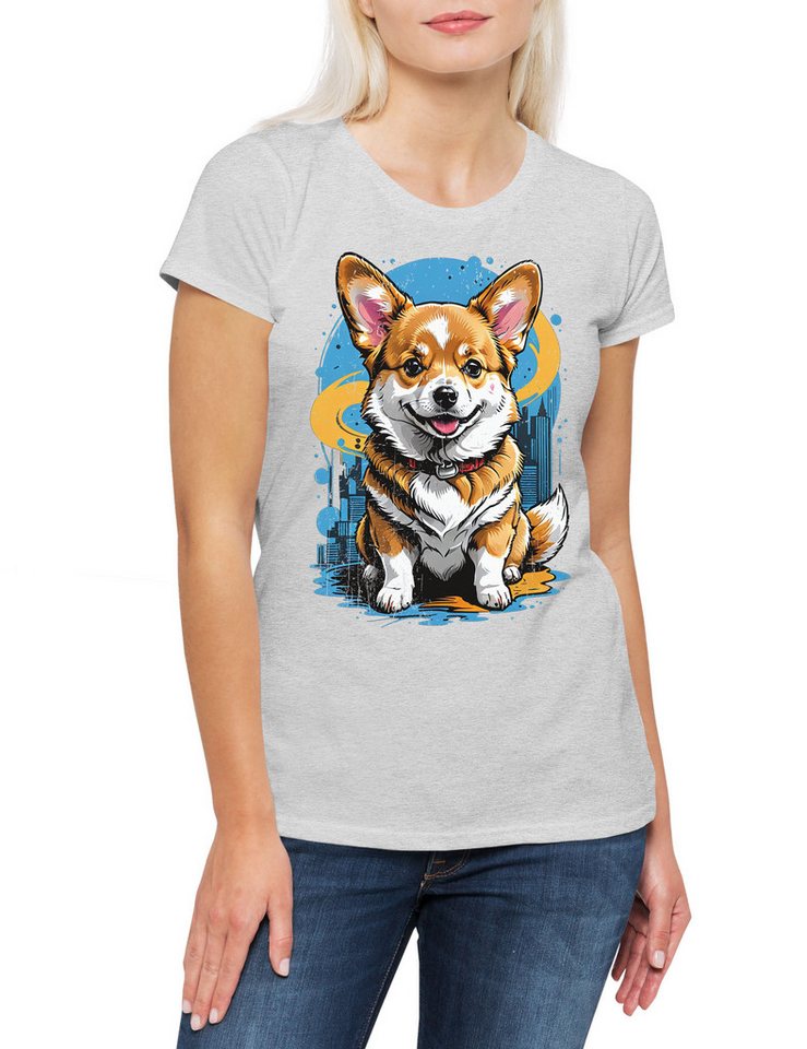 Urban Backwoods Print-Shirt Sweet Corgi Art Damen T-Shirt Welsh Pembroke Waliser Cardigan Hund Dog (1-tlg) Breed Pet Rasse Züchter von Urban Backwoods