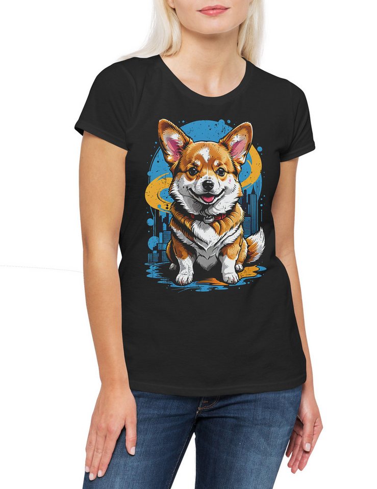 Urban Backwoods Print-Shirt Sweet Corgi Art Damen T-Shirt Welsh Pembroke Waliser Cardigan Hund Dog (1-tlg) Breed Pet Rasse Züchter von Urban Backwoods