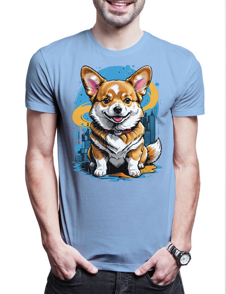 Urban Backwoods Print-Shirt Sweet Corgi Art Herren T-Shirt Welsh Pembroke Waliser Cardigan Hund (1-tlg) Dog Breed Pet Rasse von Urban Backwoods