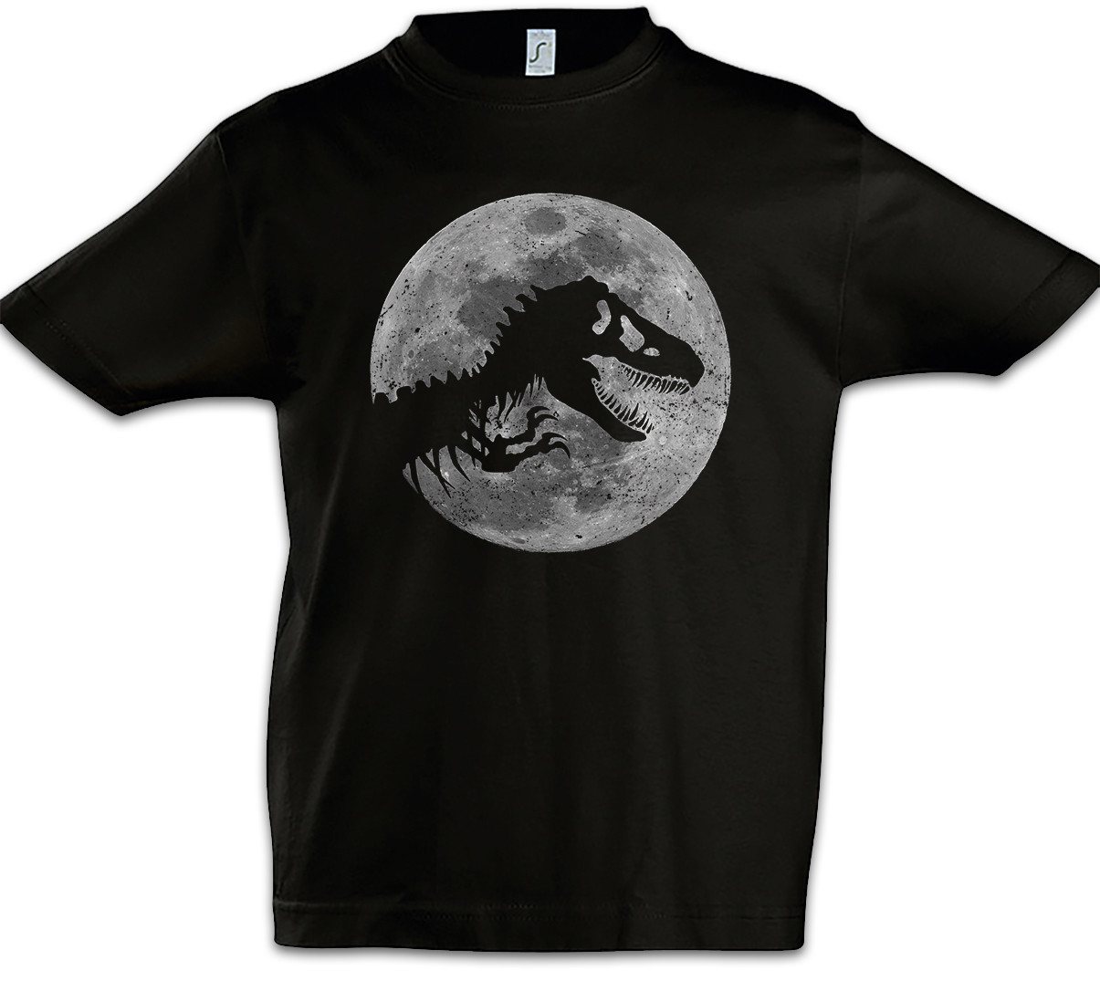 Urban Backwoods Print-Shirt T-Rex Moon Kinder T-Shirt Mond Skeleton Dinosaur Dinosaurier (1-tlg) Tyrannosaurus Rex Skelett Mondschein von Urban Backwoods