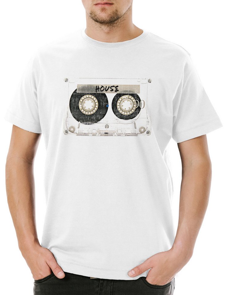 Urban Backwoods Print-Shirt Tape House Herren T-Shirt kassette cassette Wave DJ Techno Rap 80s (1-tlg) Musikkassette Sound Music Electro von Urban Backwoods