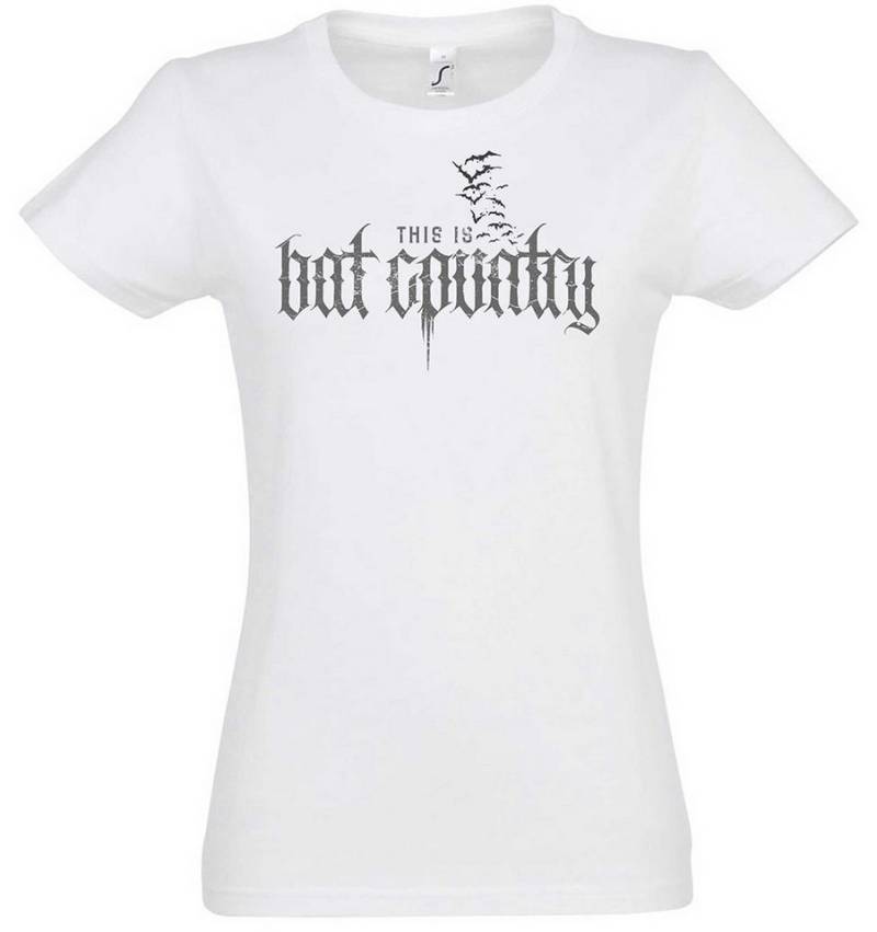 Urban Backwoods Print-Shirt This Is Bat Country Damen T-Shirt Fear Fledermaus Loathing Gothic Las (1-tlg) And Vegas Batcave Fledermäuse von Urban Backwoods