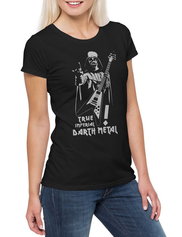 Urban Backwoods Print-Shirt True Imperial Darth Metal Damen T-Shirt Star Dark Death Vader Wars (1-tlg) Music Gothic Death Black von Urban Backwoods