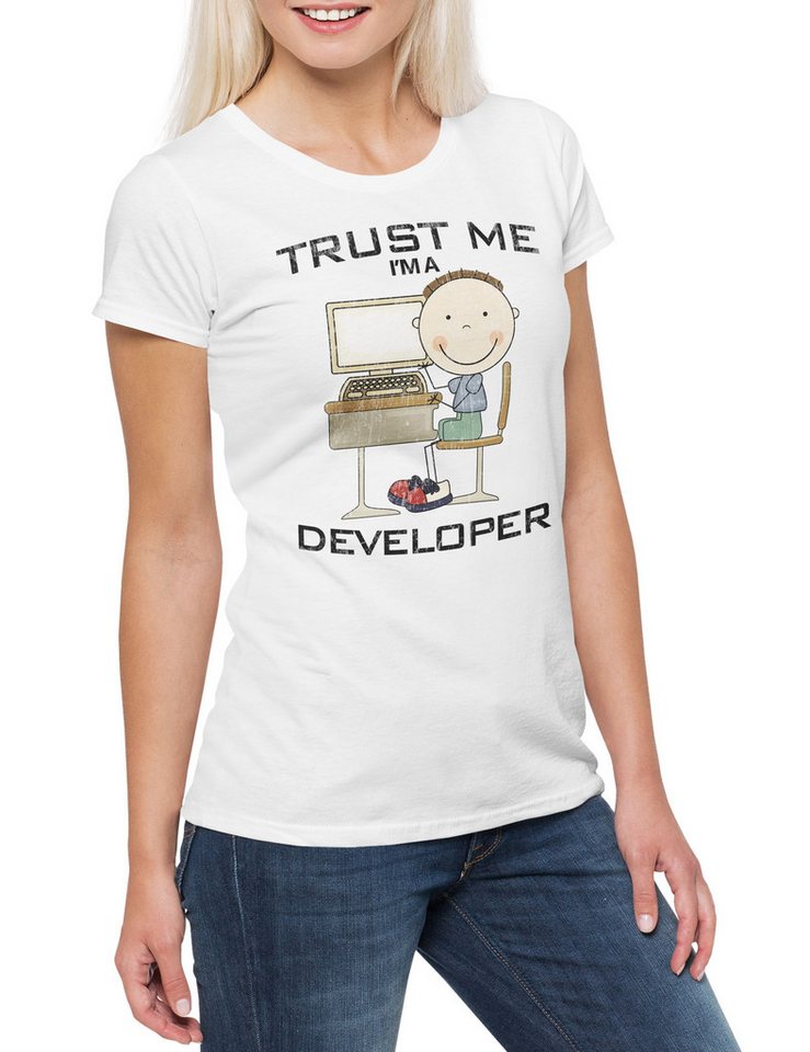 Urban Backwoods Print-Shirt Trust Me I'm A Developer Damen T-Shirt Software Entwickler (1-tlg) Informatiker Programmierer PC Informatik von Urban Backwoods