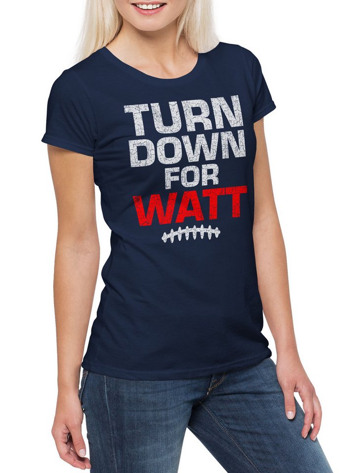 Urban Backwoods Print-Shirt Turn Down For Watt Damen T-Shirt J.J. American What Defensive End (1-tlg) Football Spieler Player Game von Urban Backwoods