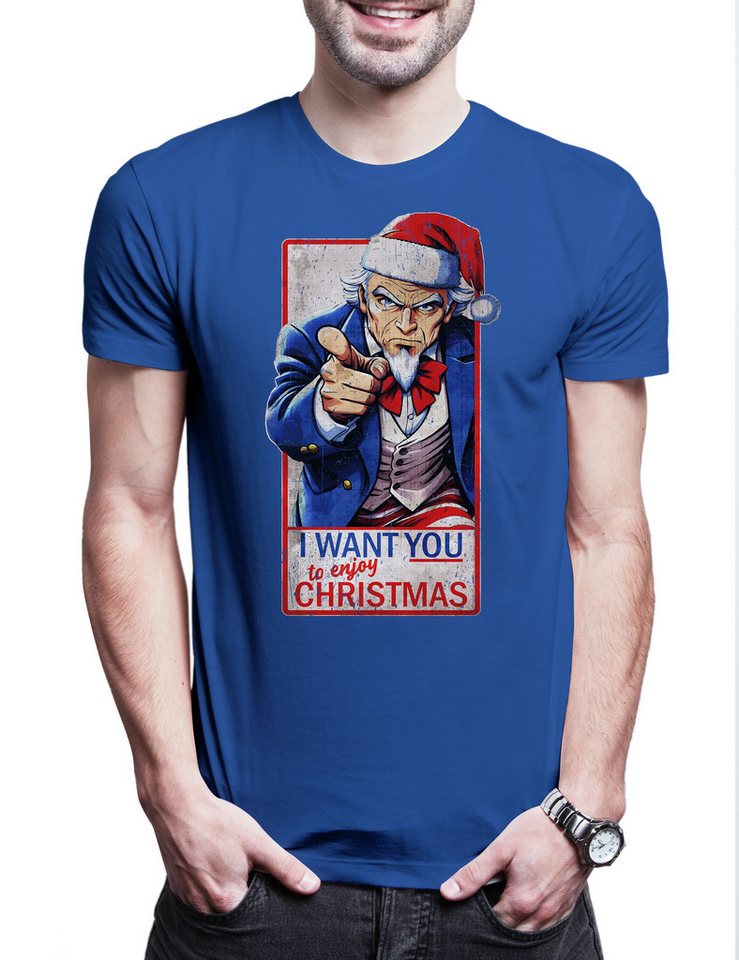 Urban Backwoods Print-Shirt USA Enjoy Christmas Herren T-Shirt American Troops Army US Merry Santa (1-tlg) X-Mas Claus Weihnachten Weihnachtsmann von Urban Backwoods