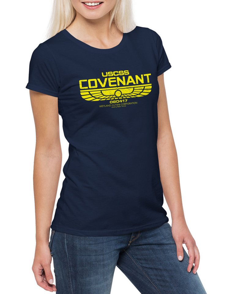Urban Backwoods Print-Shirt USCSS Covenant Damen T-Shirt Nostromo Alien Yutani Logo Corp Ripley (1-tlg) Prometheus Covenant Romulus Corporation von Urban Backwoods