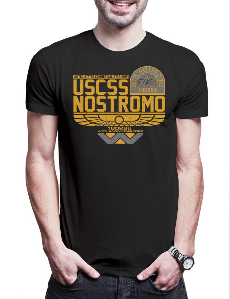 Urban Backwoods Print-Shirt USCSS Nostromo B Herren T-Shirt Alien Ripley Aliens Weyland Saga Corp (1-tlg) Symbol II SciFi von Urban Backwoods