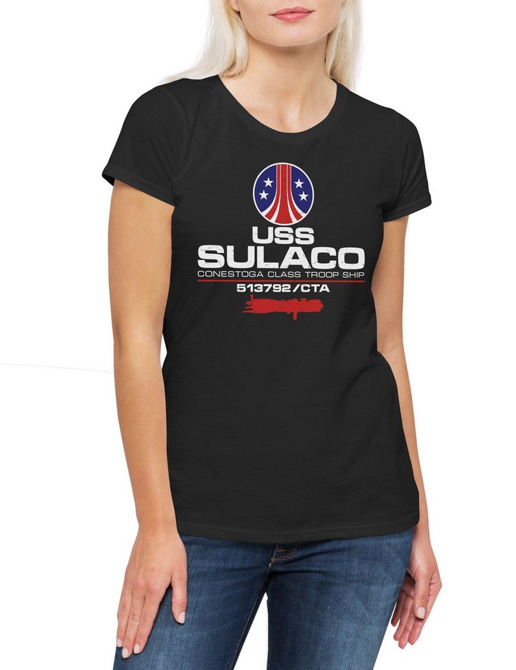 Urban Backwoods Print-Shirt USS Sulaco II Damen T-Shirt Prometheus USCSS Nostromo Alien Yutani (1-tlg) Logo Corp Ripley Covenant von Urban Backwoods