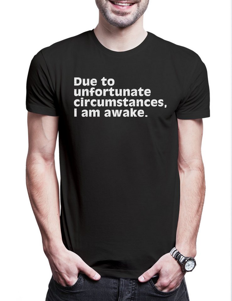 Urban Backwoods Print-Shirt Unfortunate Circumstances Herren T-Shirt Schlafen Sleep Schlaf Ruhe (1-tlg) Langschläfer Faulpelz Träumer Faultier von Urban Backwoods