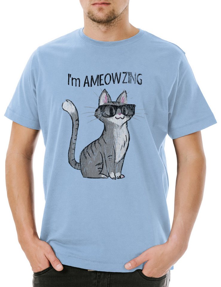 Urban Backwoods Print-Shirt Ameowzing Cat Herren T-Shirt Katzen Kätzchen Kater Katze Cat Kitty (1-tlg) Addicted Kittens Lover Liebhaber von Urban Backwoods