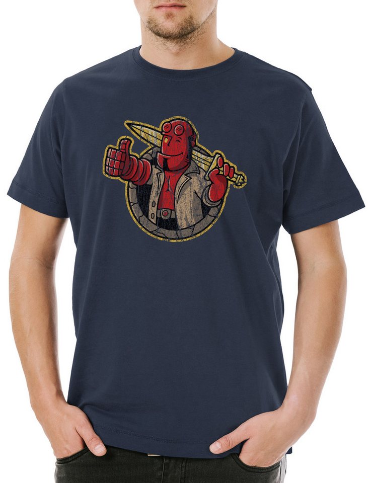 Urban Backwoods Print-Shirt Hell B Herren T-Shirt Agent Logo Movie Hellboy Mike Mignola Boy Anung (1-tlg) Un Rama Comic Paranormal von Urban Backwoods