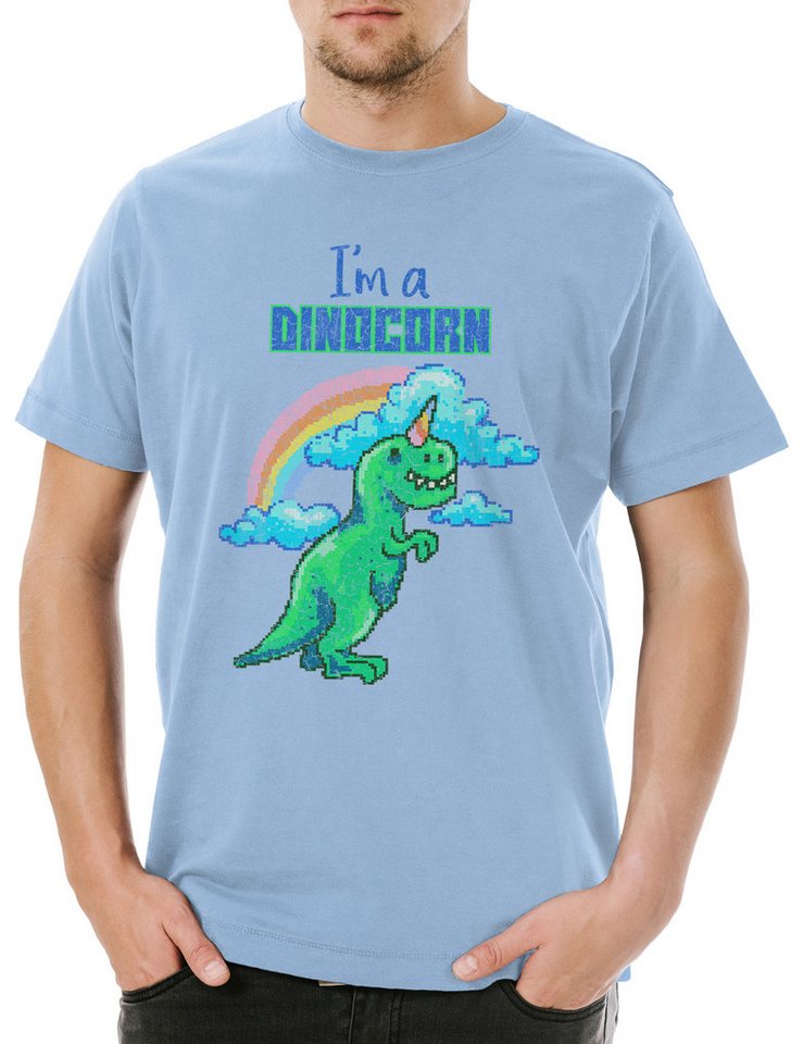Urban Backwoods Print-Shirt I'm A Dinocorn Herren T-Shirt Einhorn Regenbogen Unicorn Gamer Gaming (1-tlg) Games Pixel Retro Arcade von Urban Backwoods