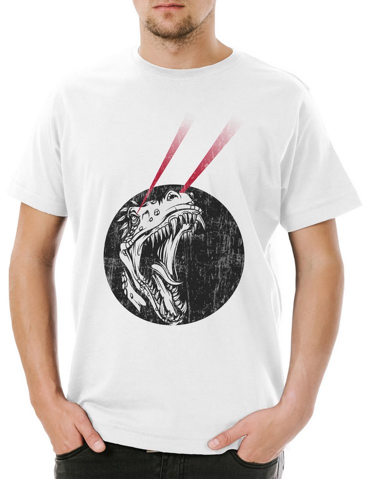 Urban Backwoods Print-Shirt Laser T-Rex Herren T-Shirt Dino Cyborg Skull Schädel Dinosaurier (1-tlg) Dinosaur Robot Tyrannosaurus Rex von Urban Backwoods