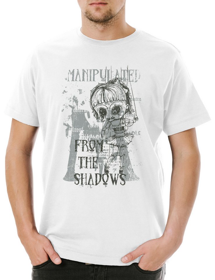 Urban Backwoods Print-Shirt Manipulated Shadows Herren T-Shirt Puppe Marionette Puppenspieler (1-tlg) Puppet Player Chester Creb von Urban Backwoods