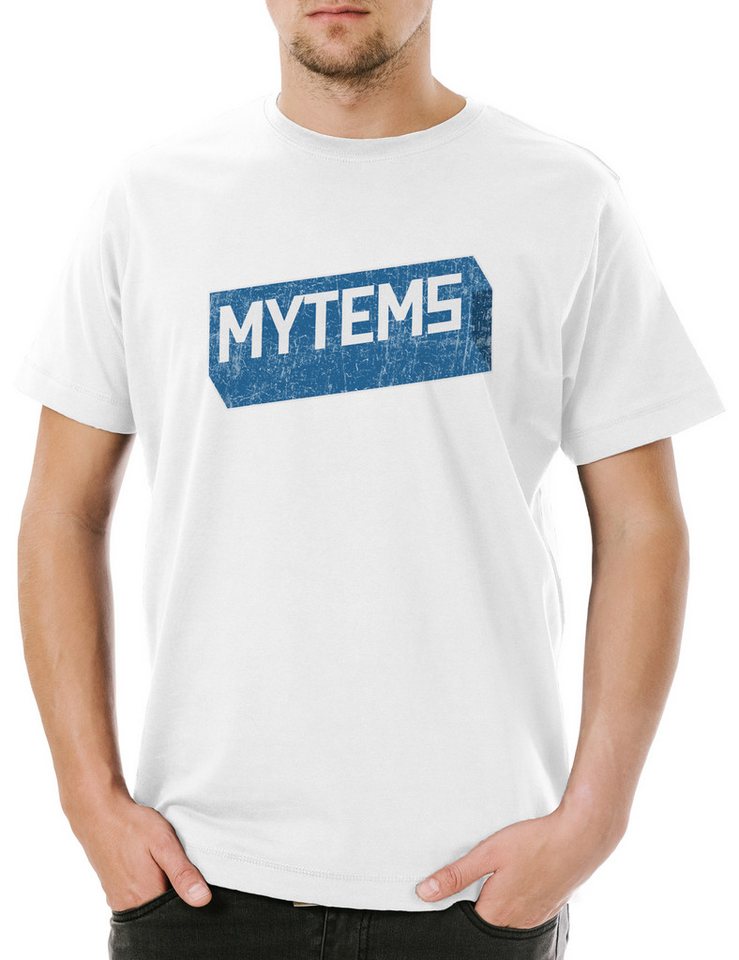 Urban Backwoods Print-Shirt Urban Backwoods Mytems Logo Herren T-Shirt Weiß Größe XS (1-tlg) Platform Sign Symbol Online von Urban Backwoods