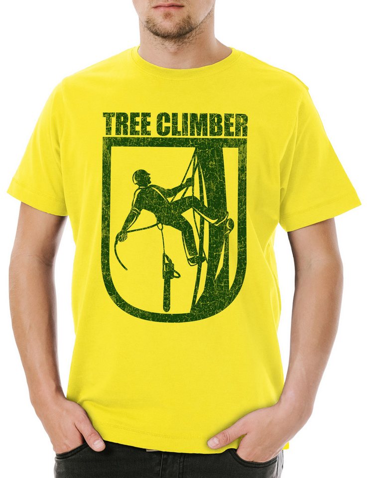 Urban Backwoods Print-Shirt Tree Climber III Herren T-Shirt Holzfäller Axt Waldarbeiter Förster (1-tlg) Logger Lumberjack Woodcutter Woodsman von Urban Backwoods