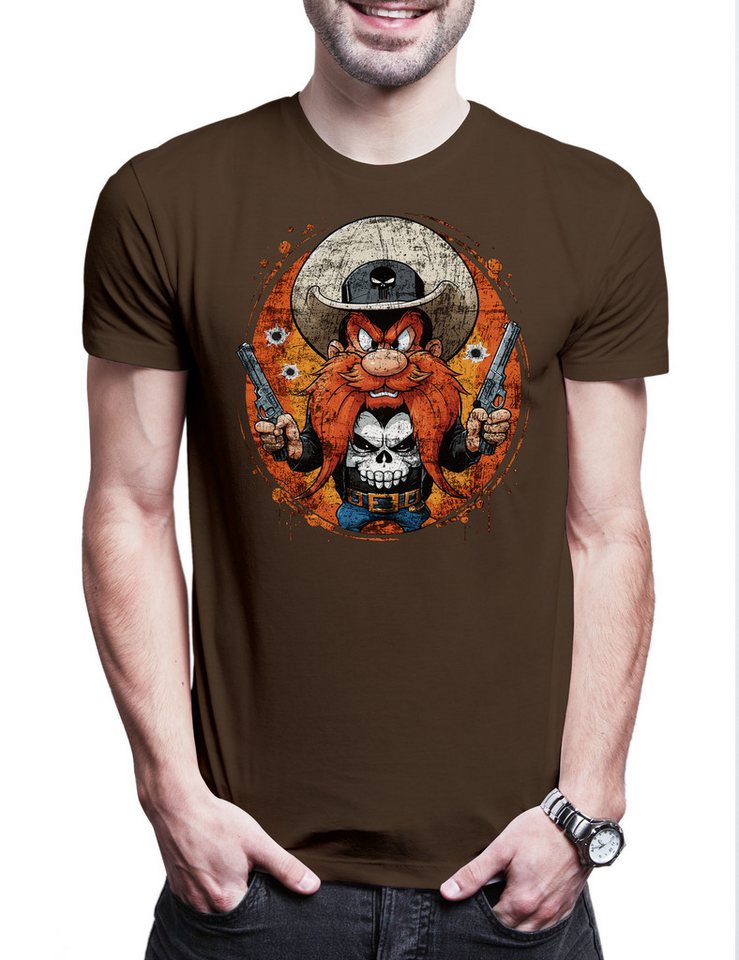 Urban Backwoods Print-Shirt Vigilante Herren T-Shirt Skull Logo Toon Cartoon Comic Yosemite (1-tlg) Punisher Symbol Zeichen Bunny von Urban Backwoods