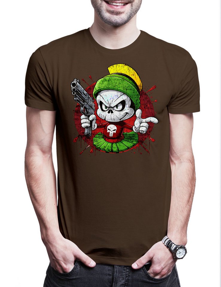Urban Backwoods Print-Shirt Vigilante Marv Herren T-Shirt Skull Logo Toon Cartoon Comic Marvin (1-tlg) Punisher Symbol Zeichen Bunny von Urban Backwoods