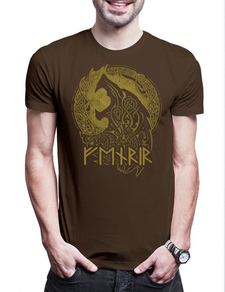 Urban Backwoods Print-Shirt Viking Fenrir C Herren T-Shirt Fenris Fenriz Wolf Wolves Geri Freki (1-tlg) Wikinger Tyr Vikings Walhalla von Urban Backwoods