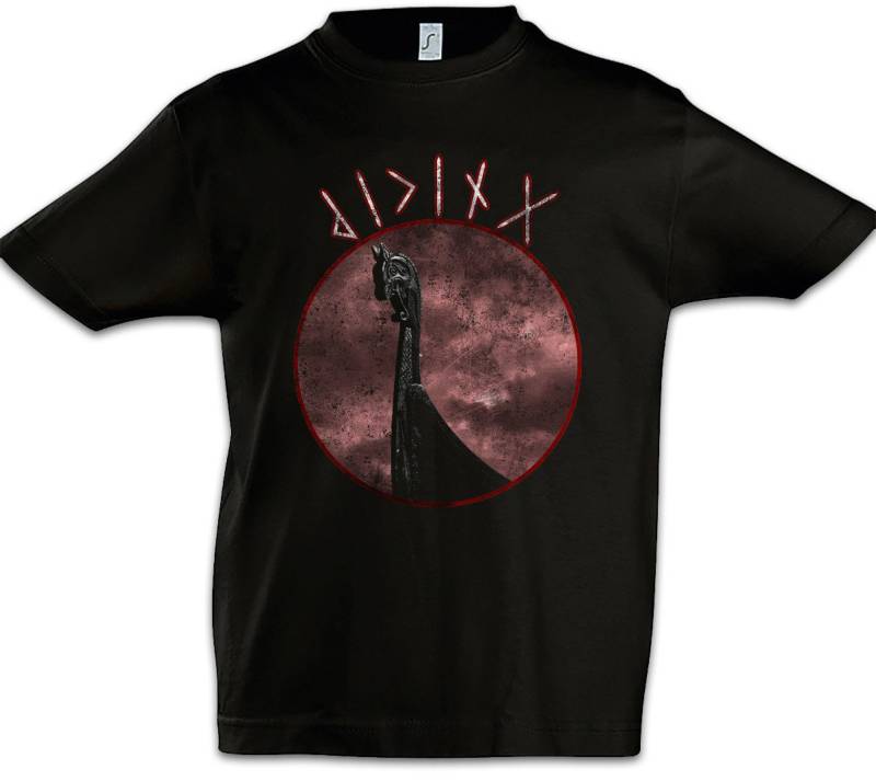 Urban Backwoods Print-Shirt Viking Ship Dragon Head Kinder T-Shirt Drachenkopf Vikings Schiff (1-tlg) Wikinger Langboot Drachenboot Langschiff von Urban Backwoods