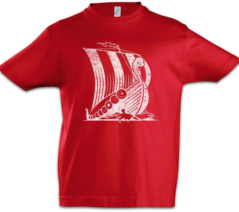 Urban Backwoods Print-Shirt Viking Ship V Kinder T-Shirt Boot Drachenboot Wikinger Schädel Runen (1-tlg) Vikings Runes Walhalla Odin von Urban Backwoods