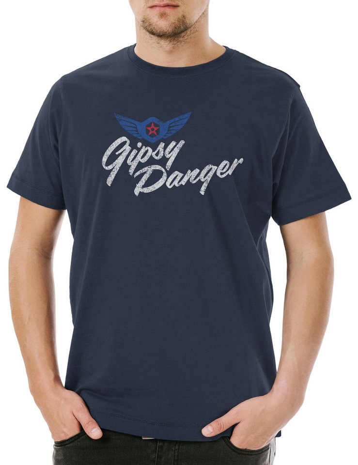 Urban Backwoods Print-Shirt Vintage Gipsy Danger Logo Herren T-Shirt Del Toro Kaiju Pacific Rim (1-tlg) Battle Movie Tech Mechs von Urban Backwoods