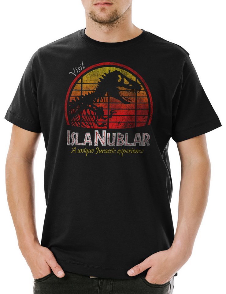 Urban Backwoods Print-Shirt Visit Island Herren T-Shirt I Survived Isla Nublar Park Logo Symbol (1-tlg) Sign Dinosaurier Dinosaur Jurrasic von Urban Backwoods