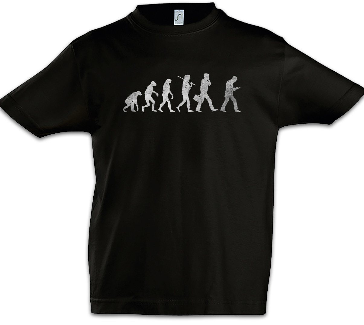 Urban Backwoods Print-Shirt Walking Evolution Kinder T-Shirt Fun Geek Nerd Handy Smartphone Human (1-tlg) Mobile Phone Menschliche Charles von Urban Backwoods
