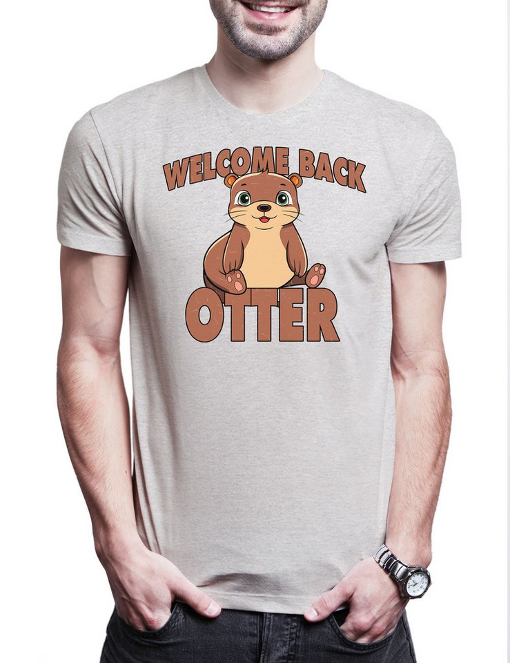 Urban Backwoods Print-Shirt Welcome Back Otter Herren T-Shirt Cute Sweet Comic Wildlife lontra (1-tlg) Nutria Fischotter Seeotter Viral von Urban Backwoods