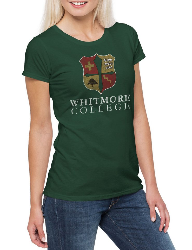 Urban Backwoods Print-Shirt Whitmore College Damen T-Shirt Vampire Vampir Blood Schule School Blut (1-tlg) Diaries Uni Universität Logo von Urban Backwoods