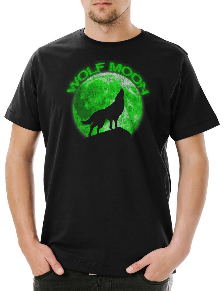 Urban Backwoods Print-Shirt Wolf Moon Herren T-Shirt Wölfe Mond Type Werwolf The O Werewolf Horror (1-tlg) Das Howling Negative Tier von Urban Backwoods