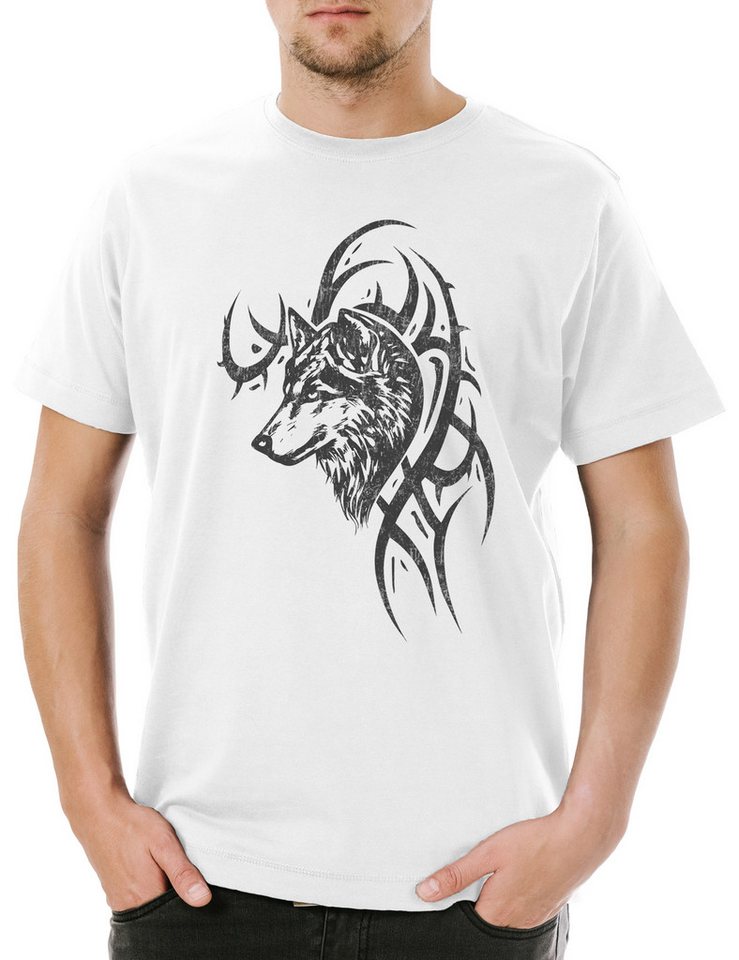 Urban Backwoods Print-Shirt Wolf & Tribal Herren T-Shirt Runen Runes German God Walhalla Vikings (1-tlg) Wikinger Thor Norse Norsemen von Urban Backwoods